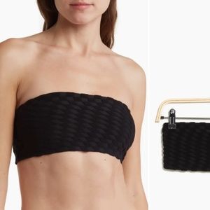 NWT🔖Good American Jacquard Better Band Bikini Top Black Tube Top Strapless